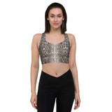 Python snake skin sports bra.(double-layered straps)