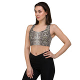Python snake skin sports bra.(double-layered straps)