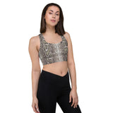 Python snake skin sports bra.(double-layered straps)