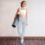 Grey on white leapard yoga Leggings